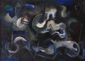 « Orage ». Huile sur toile, titrée et datée au dos : 5.11.1949. © Coll. privée.