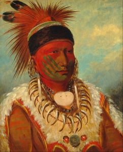 George Catlin (1796-1872), « The White Cloud, Head Chief of the Iowas ». Huile sur toile, 1844-1845. H. : 71 cm. L. : 58 cm. © National Gallery of Art, Washington D.C., Paul Mellon Collection, Inv. 1965.16.347.