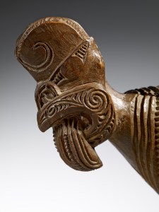 Boîte à plumes, Maori, côte est de l’île nord (baie de Plenty), Nouvelle-Zélande (détail ; objet non exposé). Milieu du XIXe siècle.