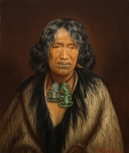 Gottfried Lindauer, « Kuinioroa, daughter of Rangi Kopinga – Te Rangi Pikinga ». Huile sur toile, non datée, 61,4 x 51,4 cm. © Auckland Art Gallery Toi o Tāmaki, don de H. E. Partridge, 1915.