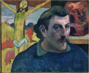 « Autoportrait au Christ jaune », Paul Gauguin, 1890-1891. Huile sur toile, 38 x 46 cm. © Paris, musée d’Orsay, avec la participation de Philippe Meyer et d’un mécénat japonais coordonné par le quotidien Nikkei, 1994. Inv. 1994-2-W.324.