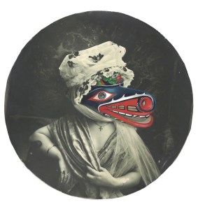 "La mère grand". Gouache sur photographie ancienne. Série « Chimères et Merveilles ». © Coco Fronsac.